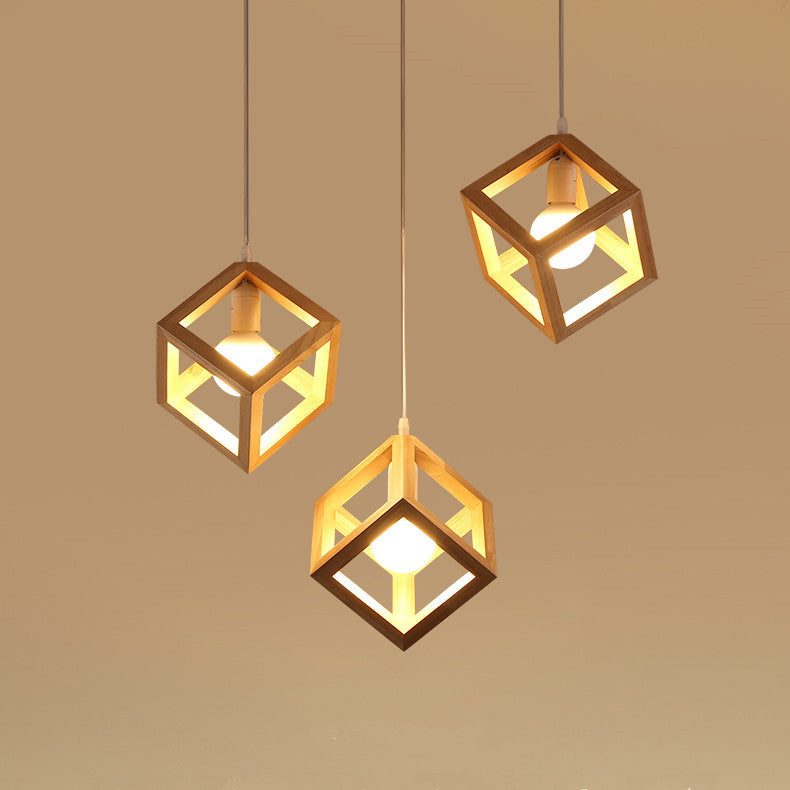 Lumières suspendues en bois massif moderne Géométrie Géométrie Alimin de support suspendu