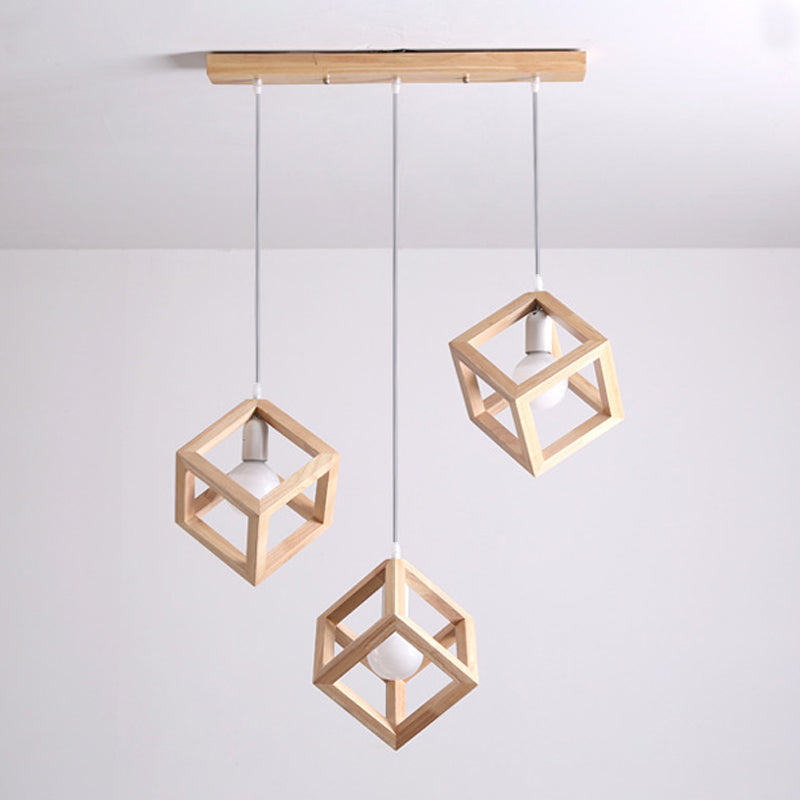 Lumières suspendues en bois massif moderne Géométrie Géométrie Alimin de support suspendu