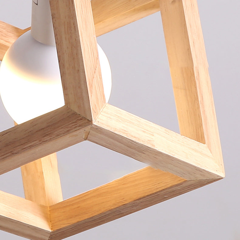 Lumières suspendues en bois massif moderne Géométrie Géométrie Alimin de support suspendu