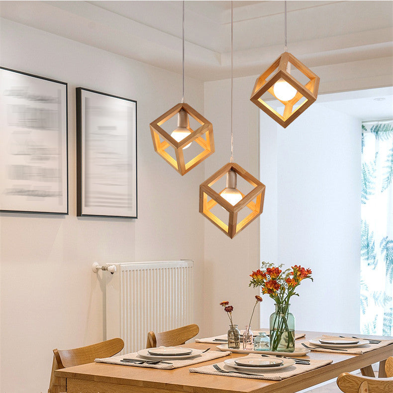 Lumières suspendues en bois massif moderne Géométrie Géométrie Alimin de support suspendu