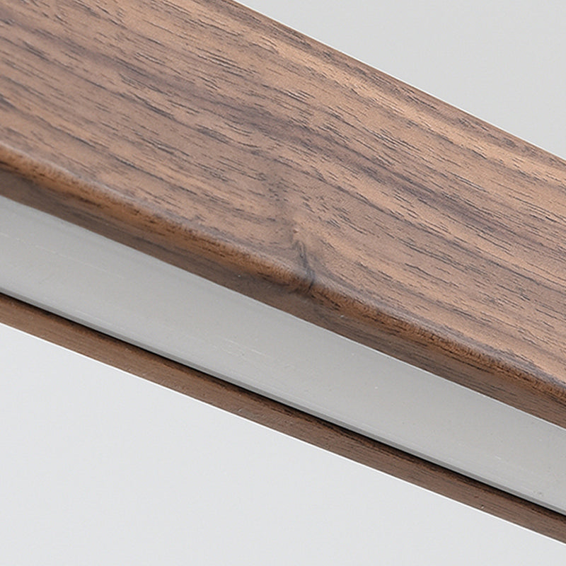 Zeitgenössische Insel Leichtes lineares Holz 1 helle Inselpendelleuchte für Küche