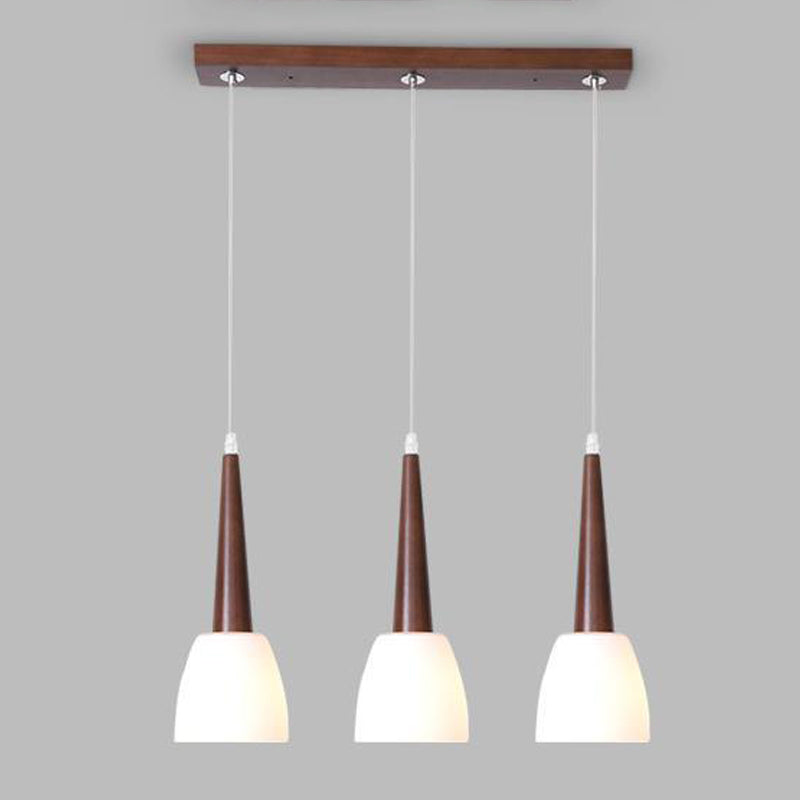 Verre Unique Forme suspendue Lumières Modern Style en bois suspendu le montage