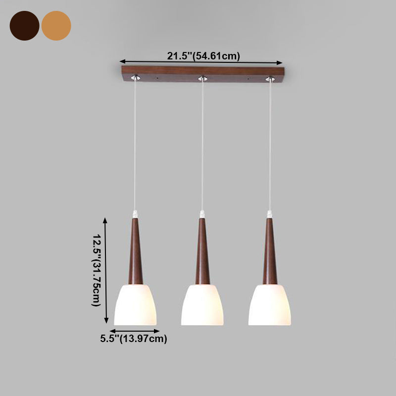 Verre Unique Forme suspendue Lumières Modern Style en bois suspendu le montage