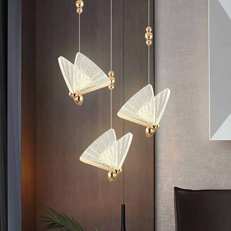 Métal Butterfly Shade Hanging Lights Modern Style 1 Light Hanging Mount Fixture For Dining Room