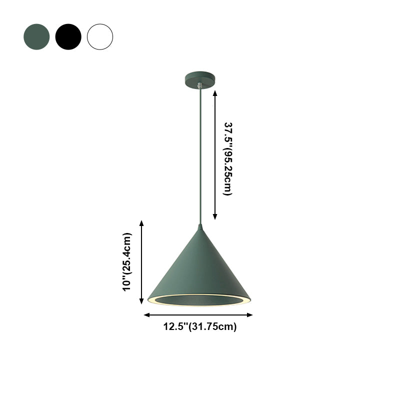 Forme de cône en métal Lumières suspendues modernes 1 Light Hanging Mount Fixture pour le restaurant