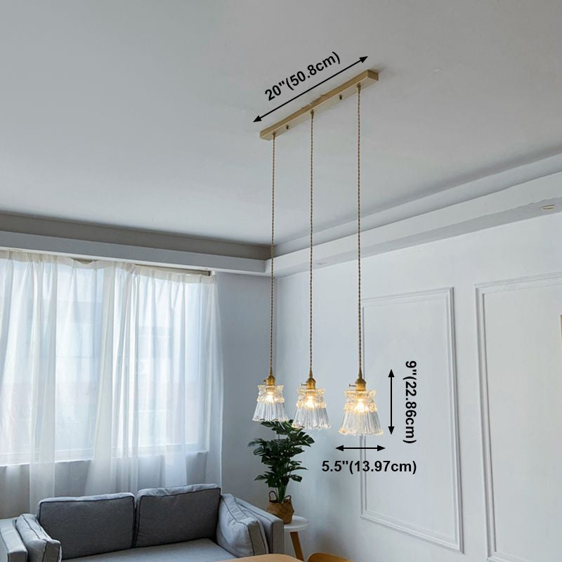 Glass Cup Shape Hanging Lights Industrial Style Hanging Mount Fixture for Dining Room