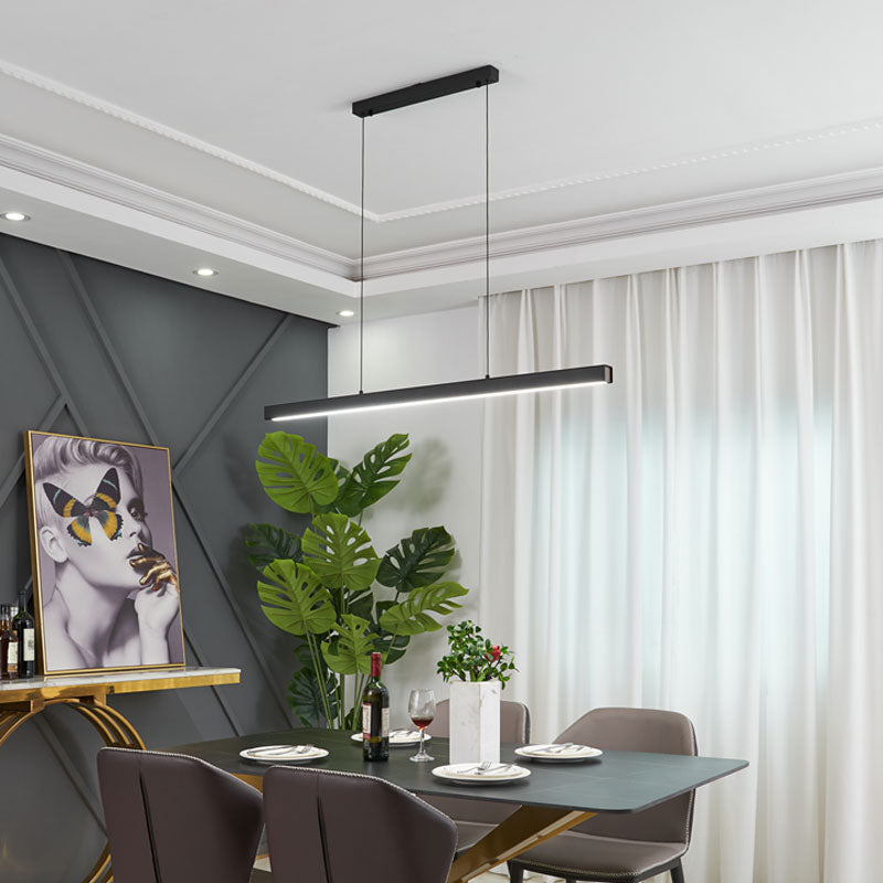 Straight Shape Island Light Modern 1 Light LED Hanging Light for Living Room