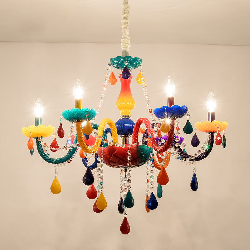 European Style Crystal Chandelier Candle Pendant Lighting Fixtures for Child Room