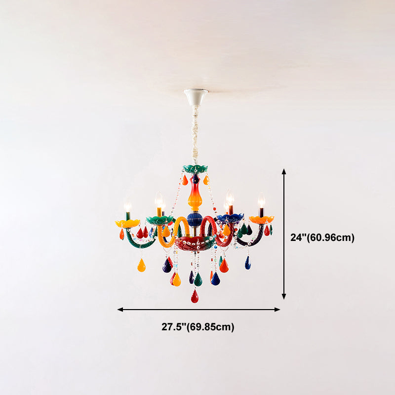 European Style Crystal Chandelier Candle Pendant Lighting Fixtures for Child Room