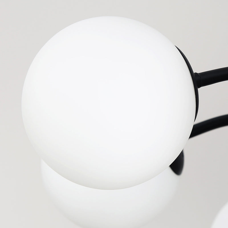 Modern Style Globe Chandelier Light White Glass Pendant Lighting with Crystal