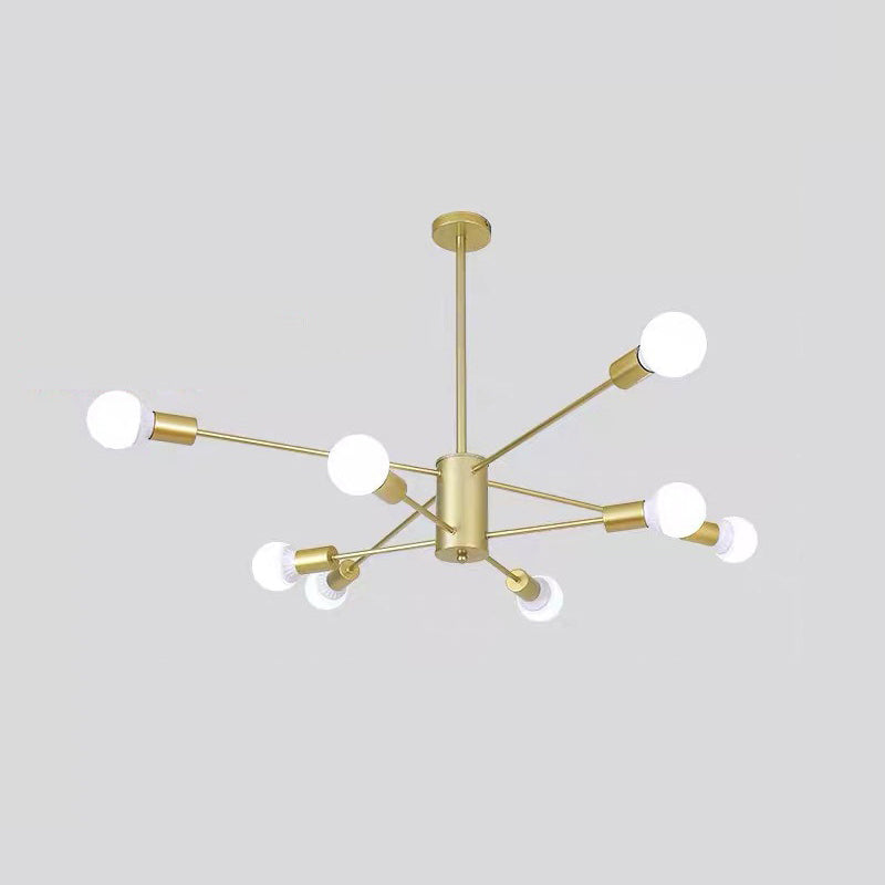 Modern Metal Bare Bulb Chandelier Light Fixtures Cafe Restaurant Hanging Chandelier