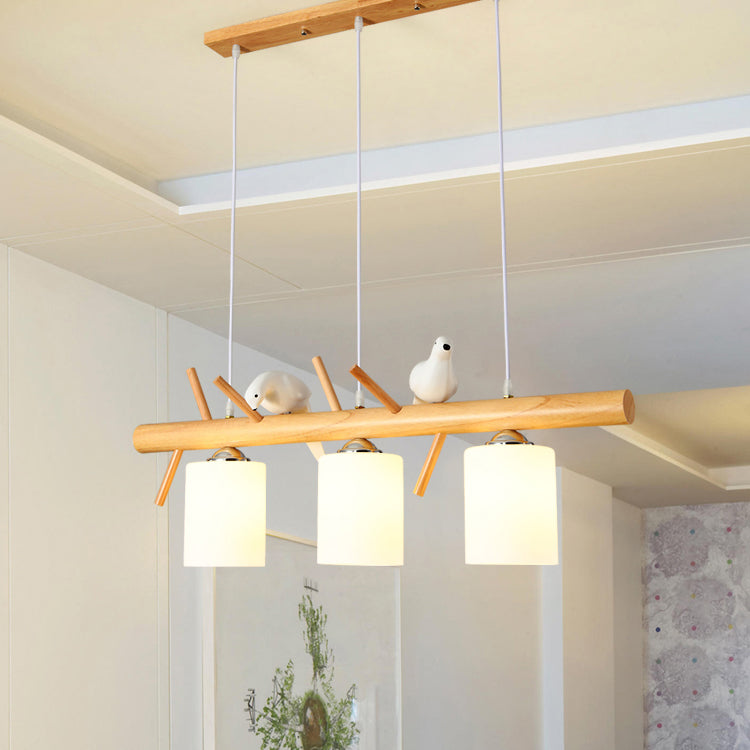 Multi Head Island Chandelier Lights Modern Style White Glass Hanging Light Fixture