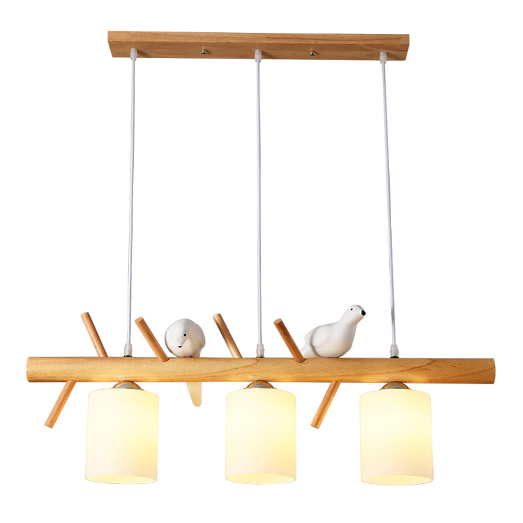 Multi Head Island Chandelier Lights Modern Style White Glass Hanging Light Fixture