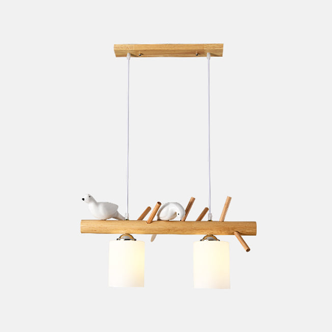 Multi Head Island Chandelier Lights Modern Style White Glass Hanging Light Fixture