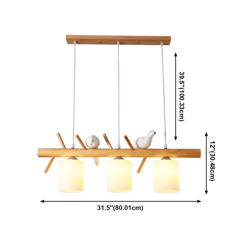 Multi Head Island Chandelier Lights Modern Style White Glass Hanging Light Fixture