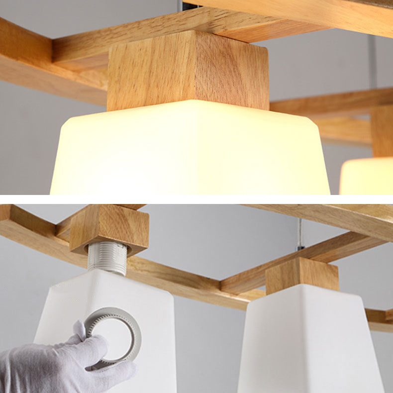 Three Head Ceiling Chandelier Nordic Modern Glass Dining Room Pendant Light