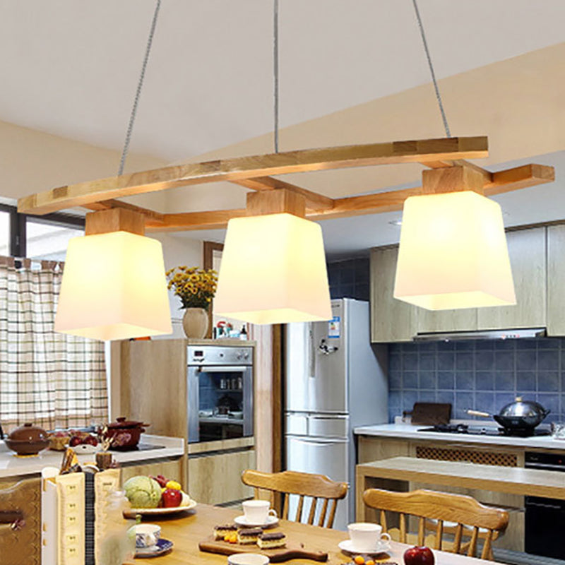 Three Head Ceiling Chandelier Nordic Modern Glass Dining Room Pendant Light
