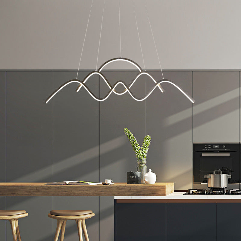 3 Ligos LED LINE CADELIER CANDELIER Postmoderna de comedor Luz de colgante