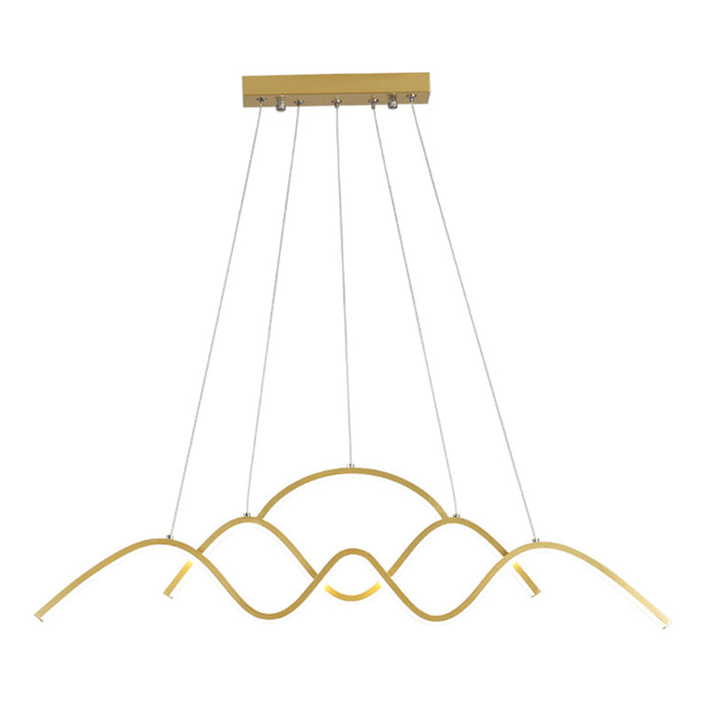 3 Light LED Linear Ceiling Chandelier Postmodern Dining Room Pendant Light