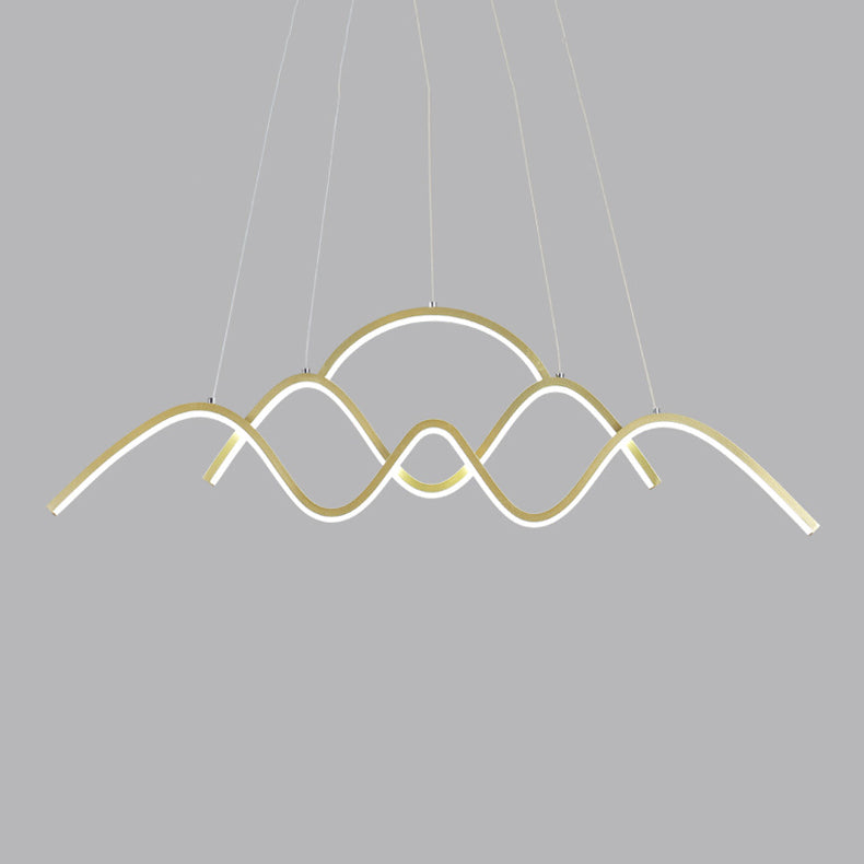 3 Ligos LED LINE CADELIER CANDELIER Postmoderna de comedor Luz de colgante