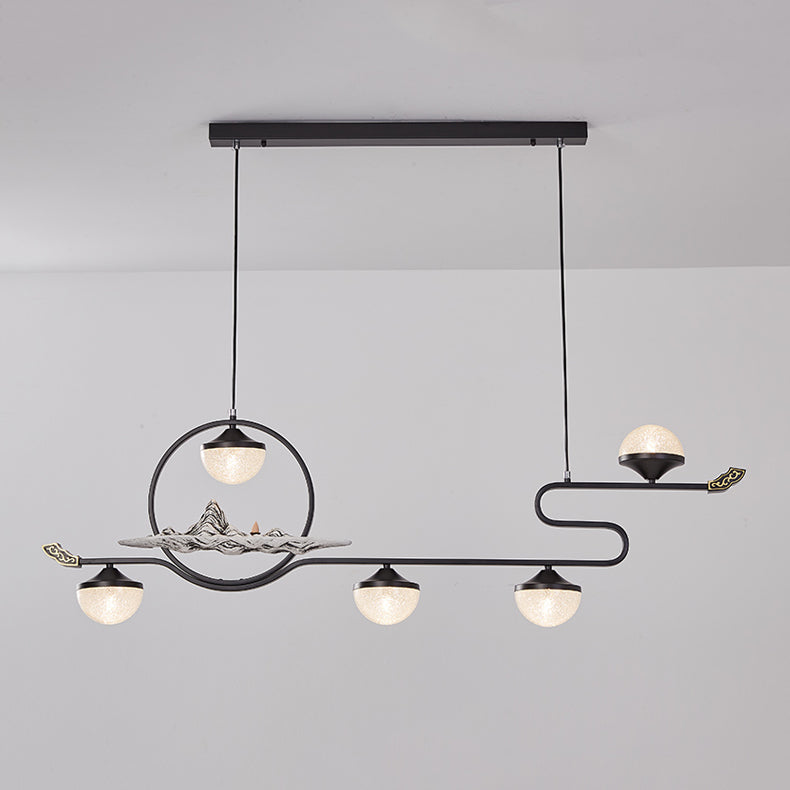 Modern Island Pendant Lamps 5-Light Restaurant Hanging Light Fixtures with Acrylic Shade