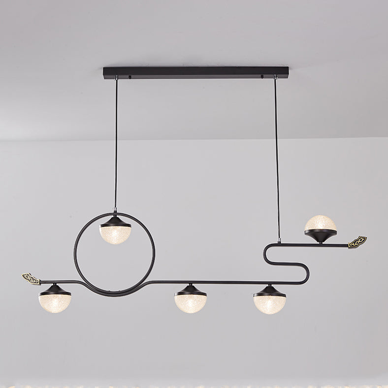 Modern Island Pendant Lamps 5-Light Restaurant Hanging Light Fixtures with Acrylic Shade