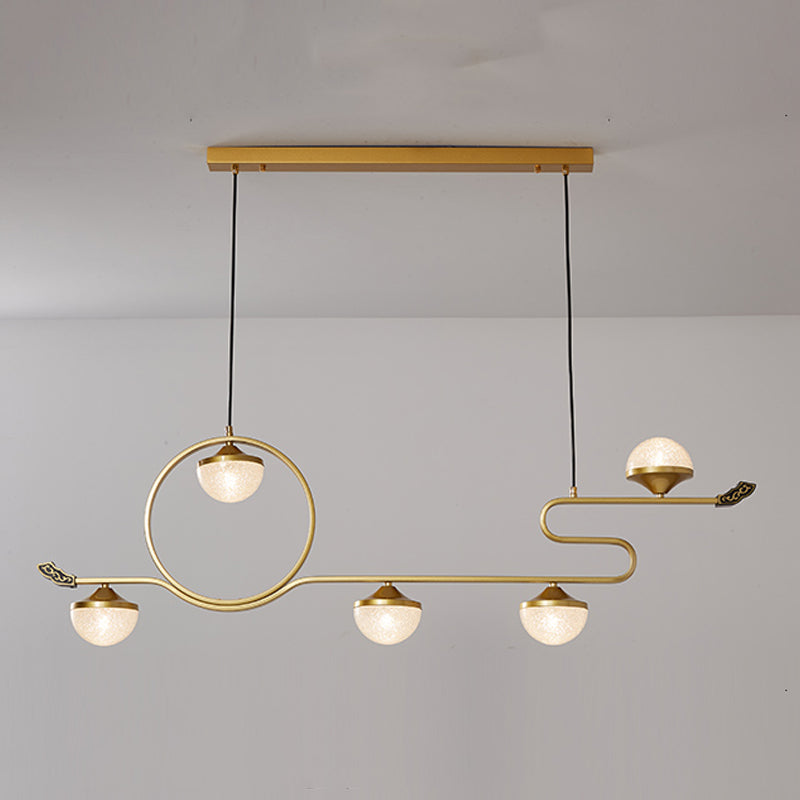 Modern Island Pendant Lamps 5-Light Restaurant Hanging Light Fixtures with Acrylic Shade