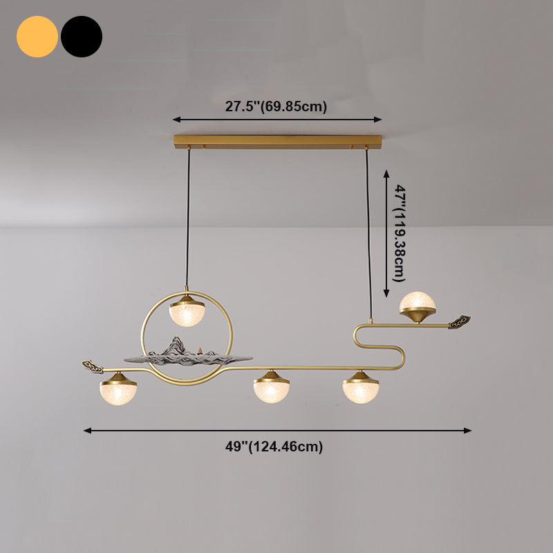 Lámparas colgantes modernas de la isla Restaurante de 5 luces colgantes de lámparas con sombra acrílica