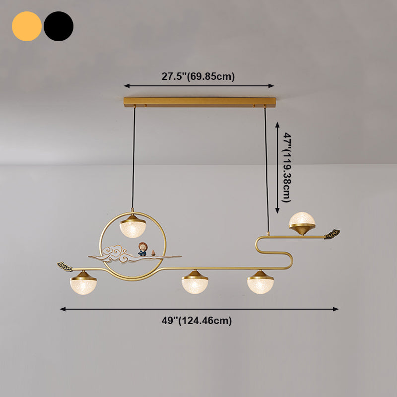 Lámparas colgantes modernas de la isla Restaurante de 5 luces colgantes de lámparas con sombra acrílica
