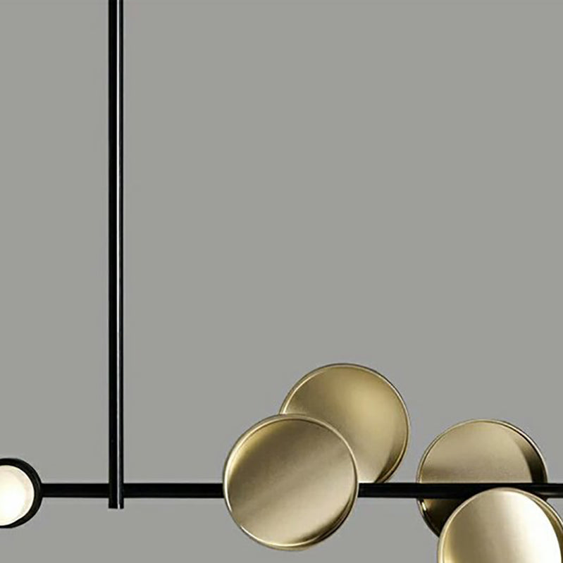 Modern Island Pendant Lamps 9-Light Restaurant Hanging Light Fixtures with Metal Shade