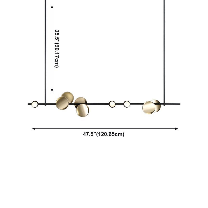 Modern Island Pendant Lamps 9-Light Restaurant Hanging Light Fixtures with Metal Shade