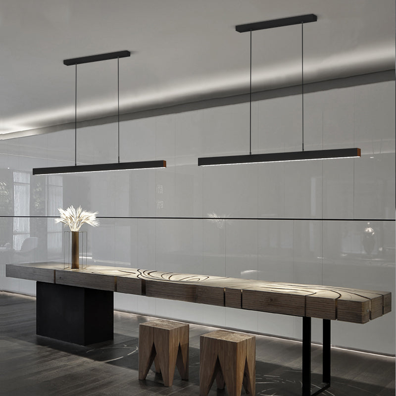 Modern Rectangle Island Chandelier 1-Light Restaurant Pendant Lighting with Acrylic Shade