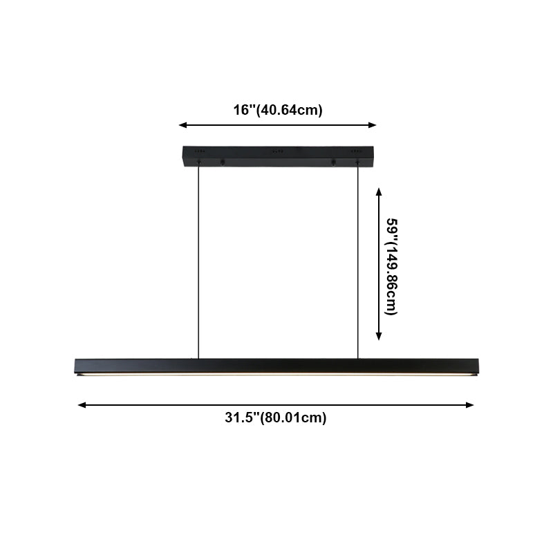 Modern Rectangle Island Chandelier 1-Light Restaurant Pendant Lighting with Acrylic Shade