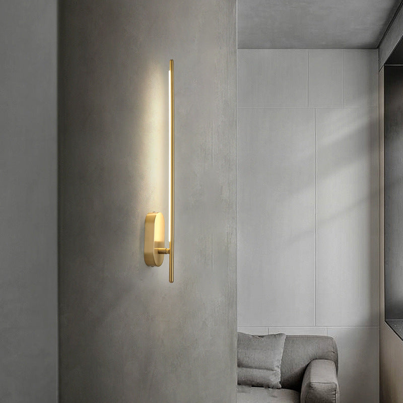 Nordic Style Messing Wandleuchte gerade LED -Wandleuchte für Wohnzimmer