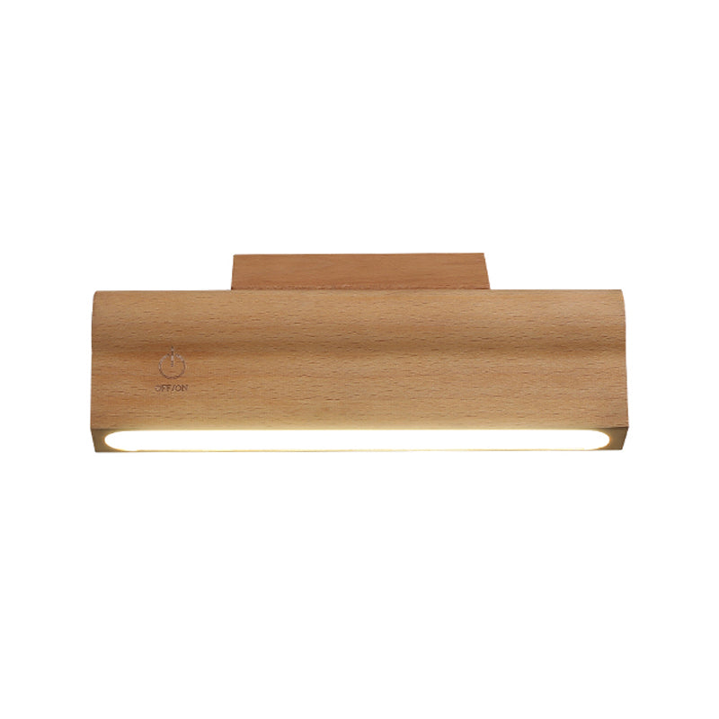 Nordic Style Wall Sconce Strip Shape LED Wall Light with Wood for Living Room