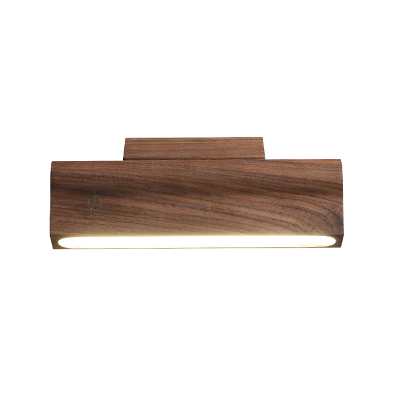 Nordic Style Wall Sconce Strip Shape LED Wall Light with Wood for Living Room