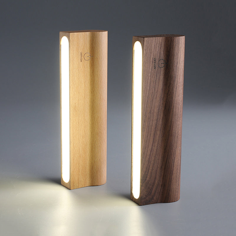 Nordic Style Wall Sconce Strip Shape LED Wall Light with Wood for Living Room