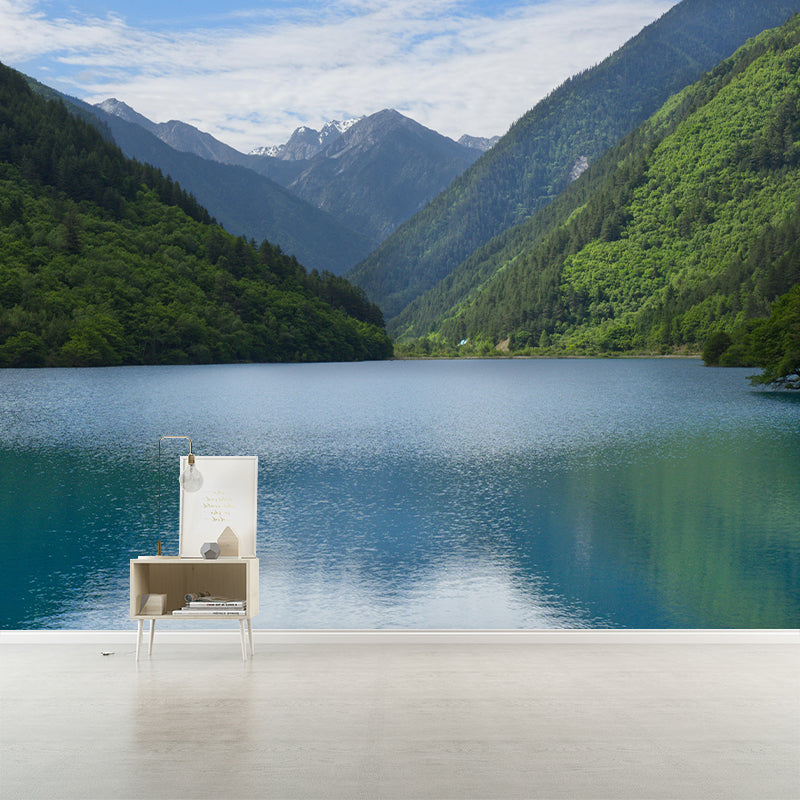 Horizontal Photography Mountain Landscapes Mural Eco-friendly Wallpaper for Home