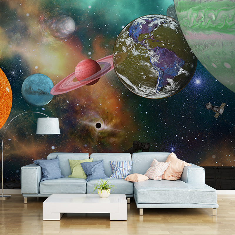 Modern Style Mural Wallpaper Universe Environment Friendly Bedroom Wall Mural