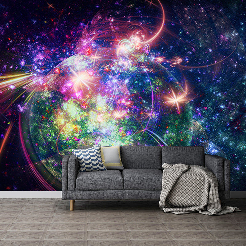 Modern Style Mural Wallpaper Universe Environment Friendly Bedroom Wall Mural