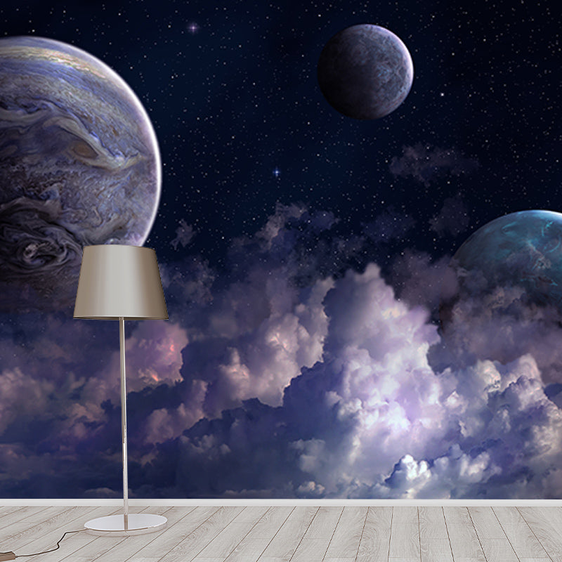 Environment Friendly Wall Mural Wallpaper Planets Sitting Room Wall Mural