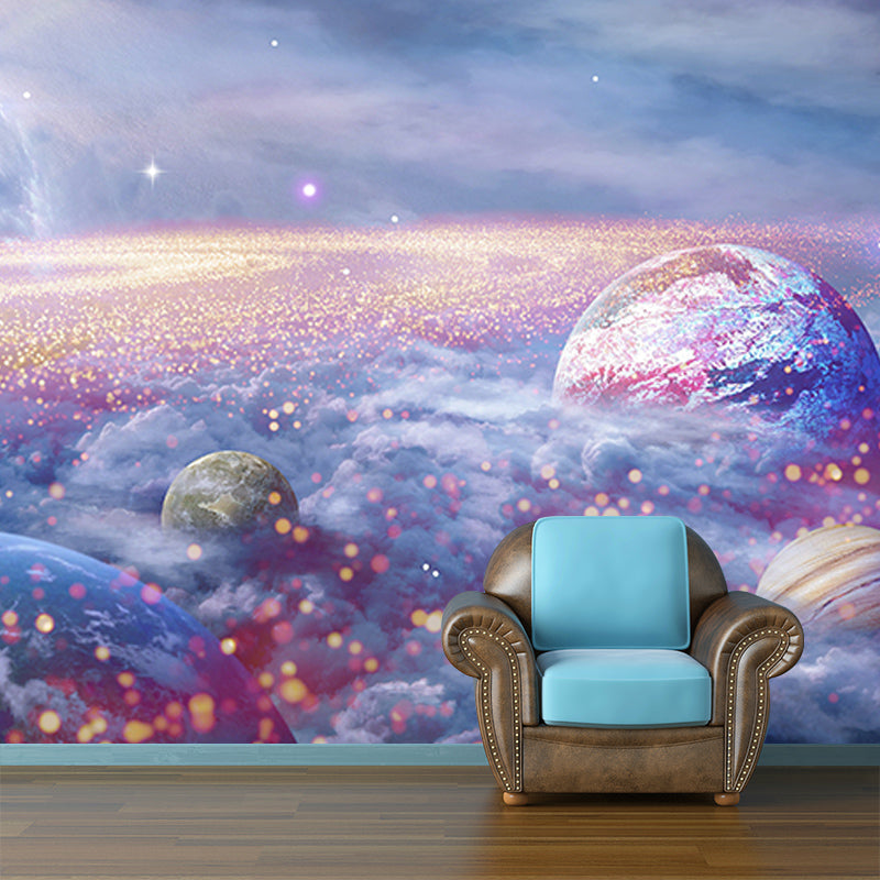 Space Galaxy Mildew Resistant Mural Wallpaper Sleeping Room Wall Mural