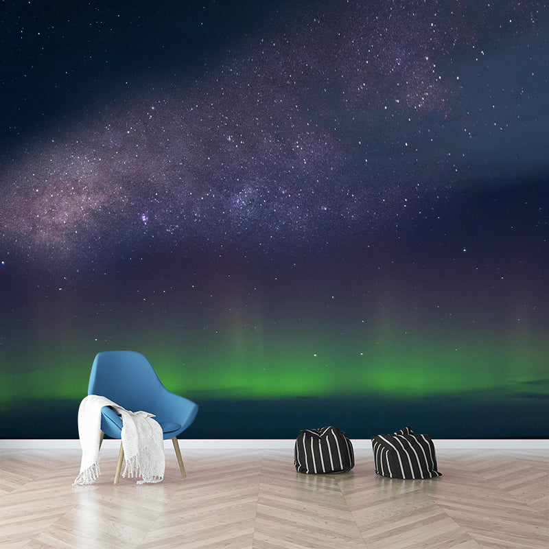 Mildew Resistant Wall Cosmic Galaxy Wallpaper Sleeping Room Wall Mural