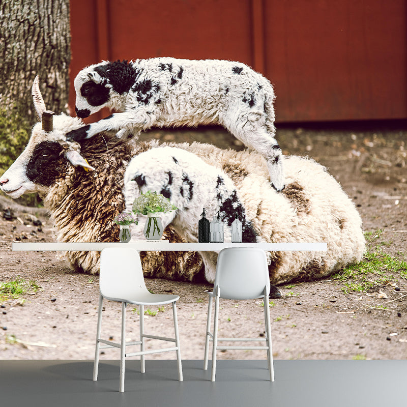 Wild Animal Sheep Mildew Resistant Wall Mural Mural Wallpaper Bedroom