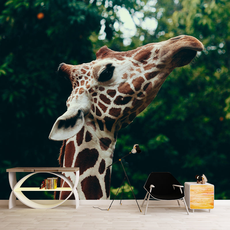 Giraffe Print Mildew Resistant Wall Mural Wild Animal Wallpaper Wall Murals for Home