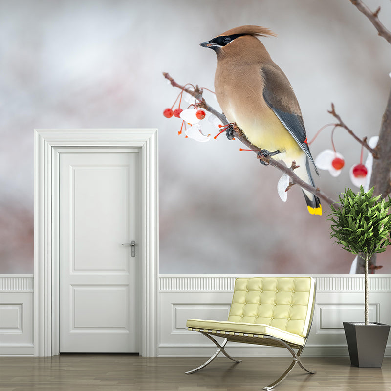 Bird Print Mildew Resistant Wall Mural Wild Animal Wallpaper Room Wall Mural
