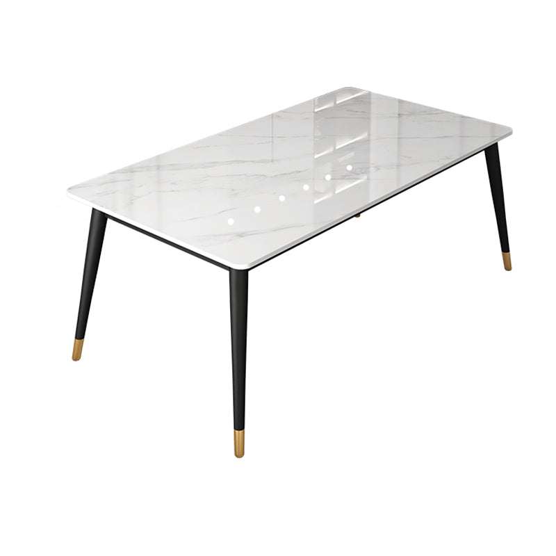 Modern 1/5/6/7 Pieces Dining Set Sintered Stone Dining Table Set with Leather Chairs