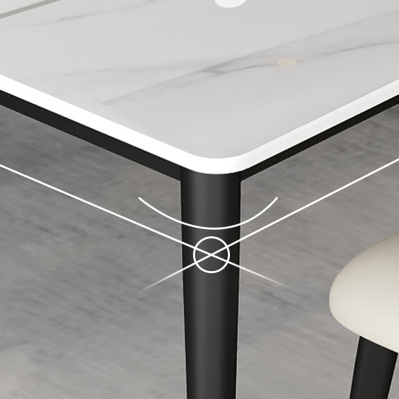 Modern 1/5/6/7 Pieces Dining Set Sintered Stone Dining Table Set with Leather Chairs