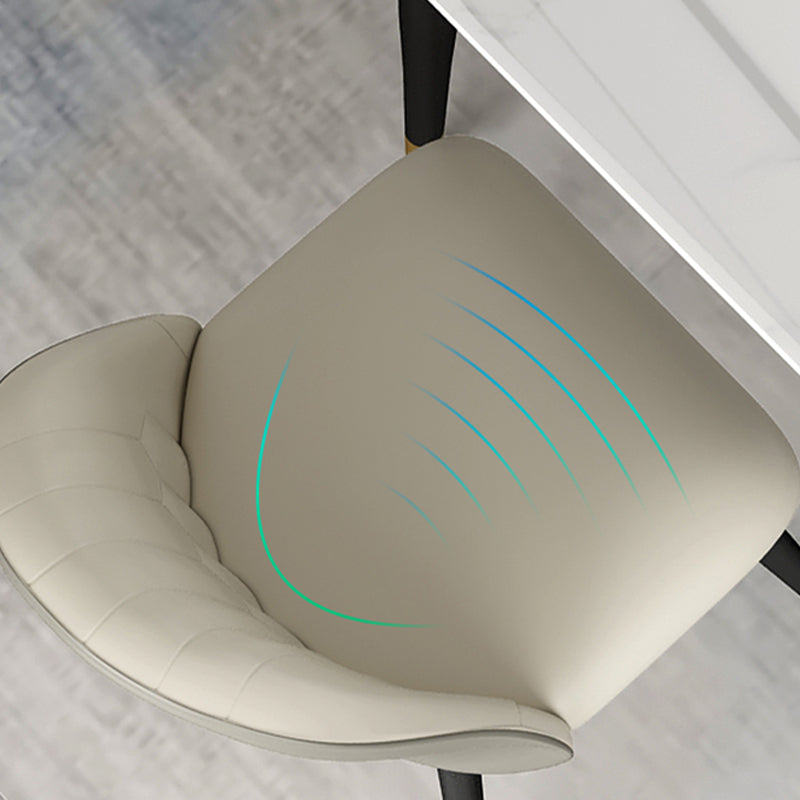 Modern 1/5/6/7 Pieces Dining Set Sintered Stone Dining Table Set with Leather Chairs