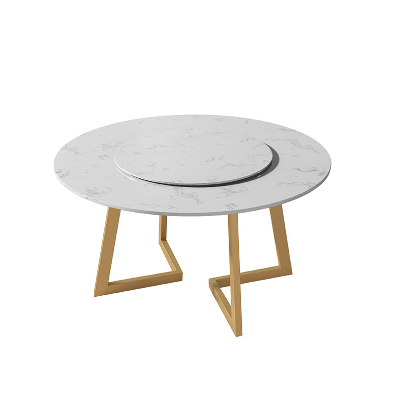 1/4/5/7 Pcs Metal Glam Dining Room Set with Round Table and Chairs Dining Set